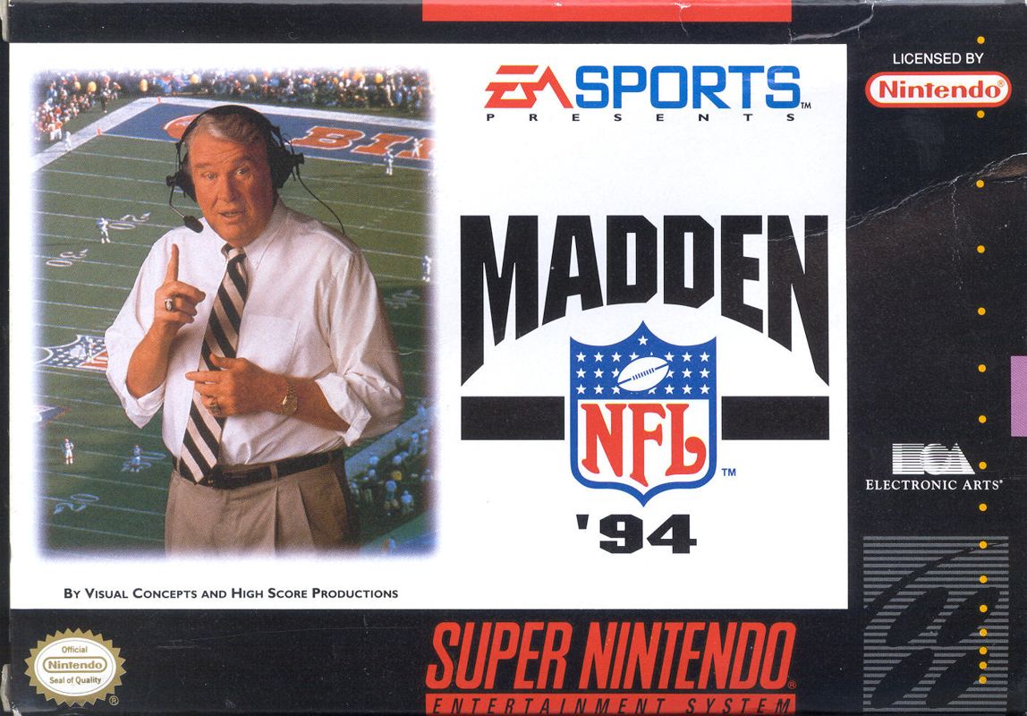 Madden NFL '94 box art for Super Nintendo